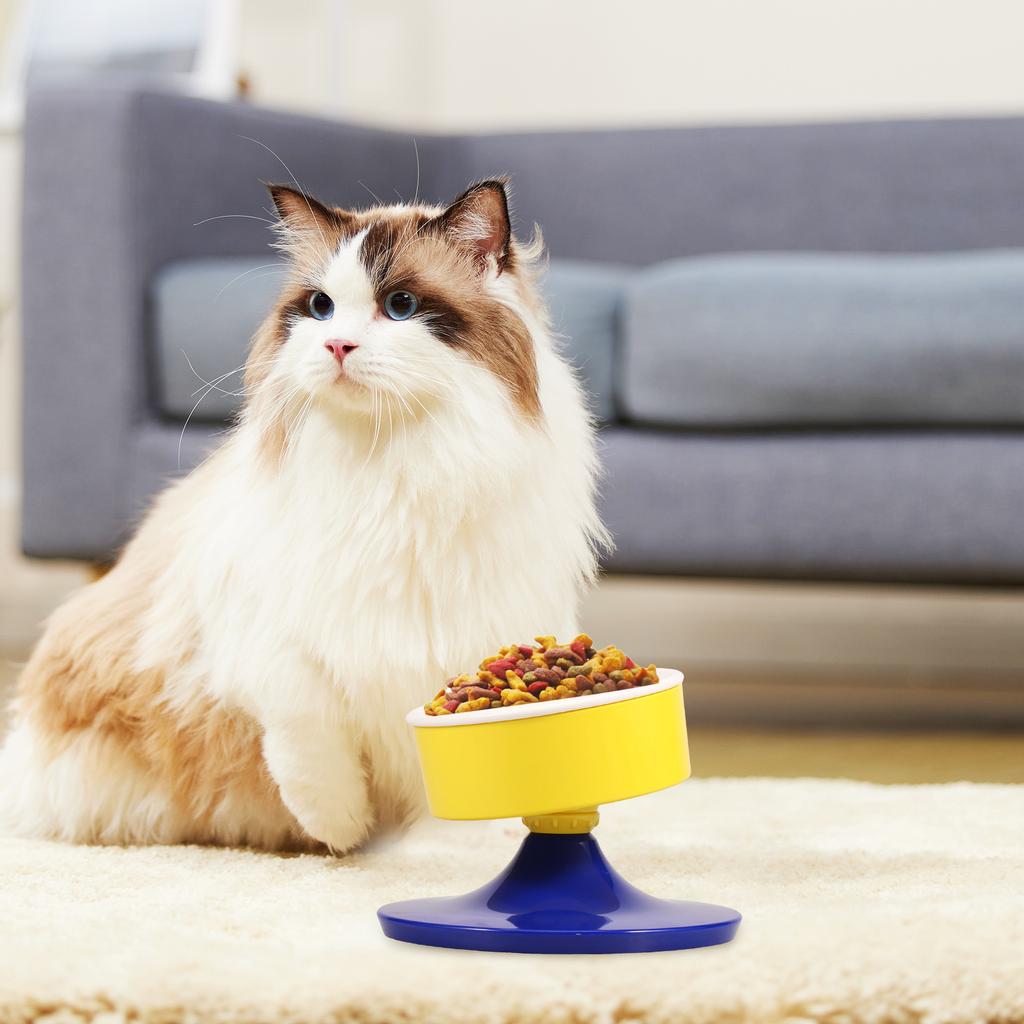 Adjustable Height Ceramic Elevated Cat Dog Bowl Detachable Easy Cleaning Raised Feeding Bowl With Anti Slip Pad for Food Water