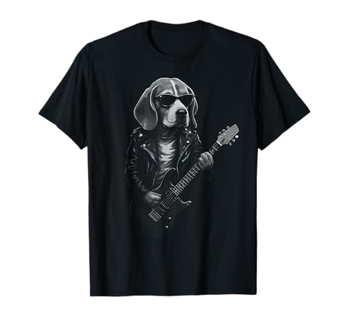 Beagle Guitar Playing Rock Music Dog Lover T-Shirt