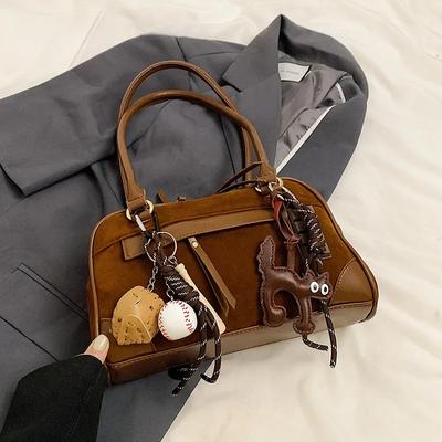Small NUBUCK Underarm Tote Bags Lady Shoulder Bag for Women 2024 Winter New Fashion Trend Y2K Handbags and Purses