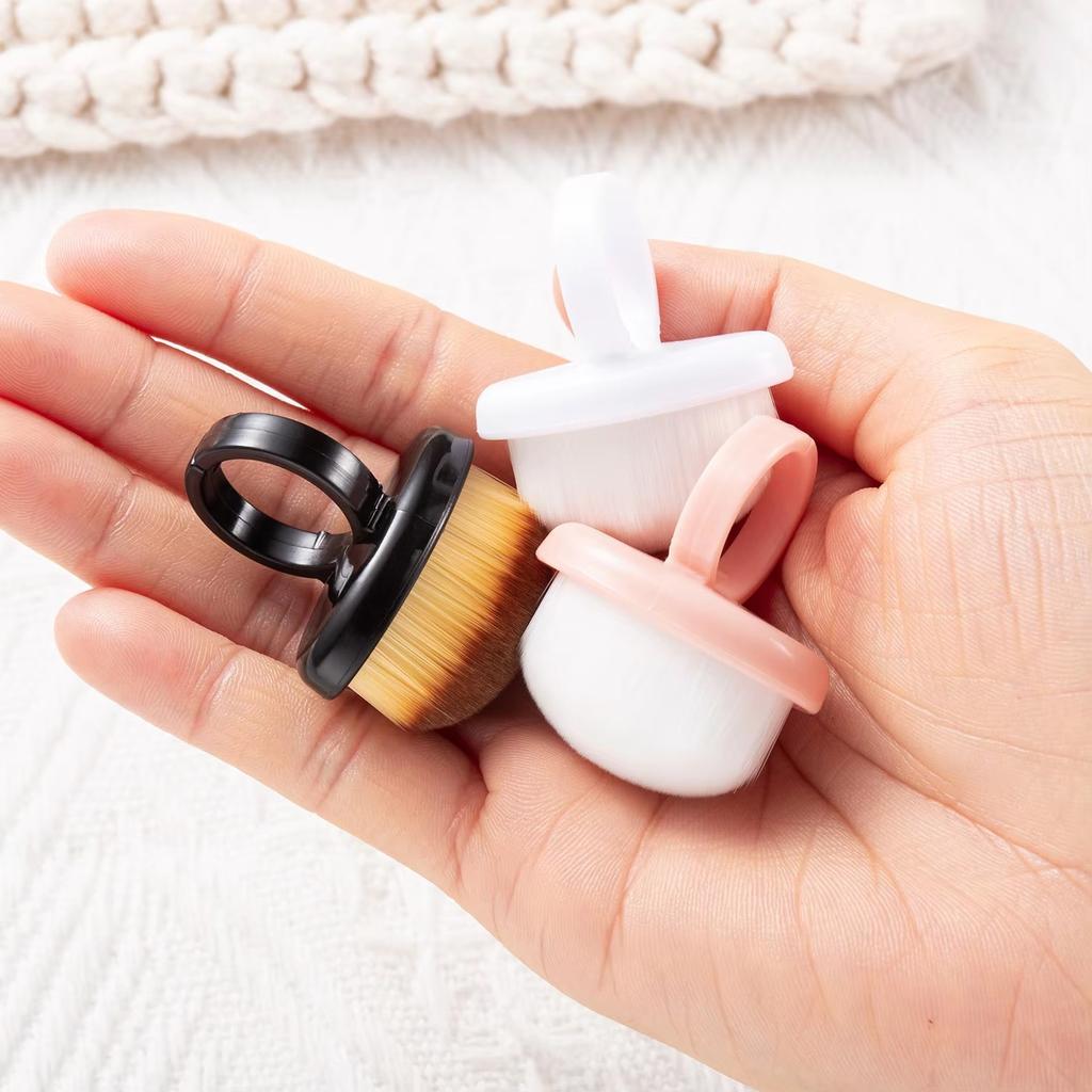 1/10Pcs Manicure Dust Clean Brush Finger Ring Duster Soft Hair Nail Polish Powder Dusting Tools Nail Art Dense Bristles Brush