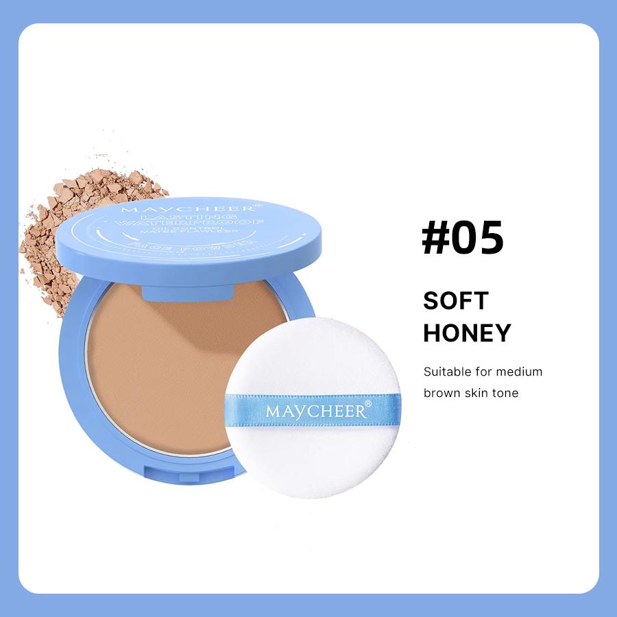 Oil Control Face Powder Matte Waterproof Setting Powder + Matte Lipstick Makeup Set