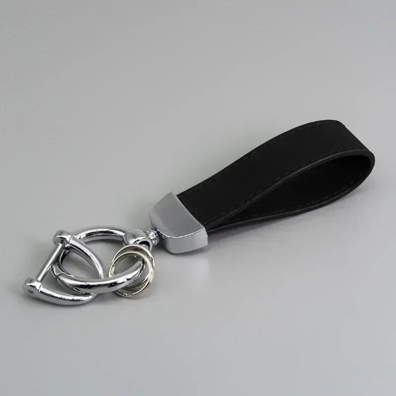 Custom LOGO Suede Leather Keychain Vintage Laser Engrave Car Key Ring Holder for Men and Women Personalized Key Chains Ring