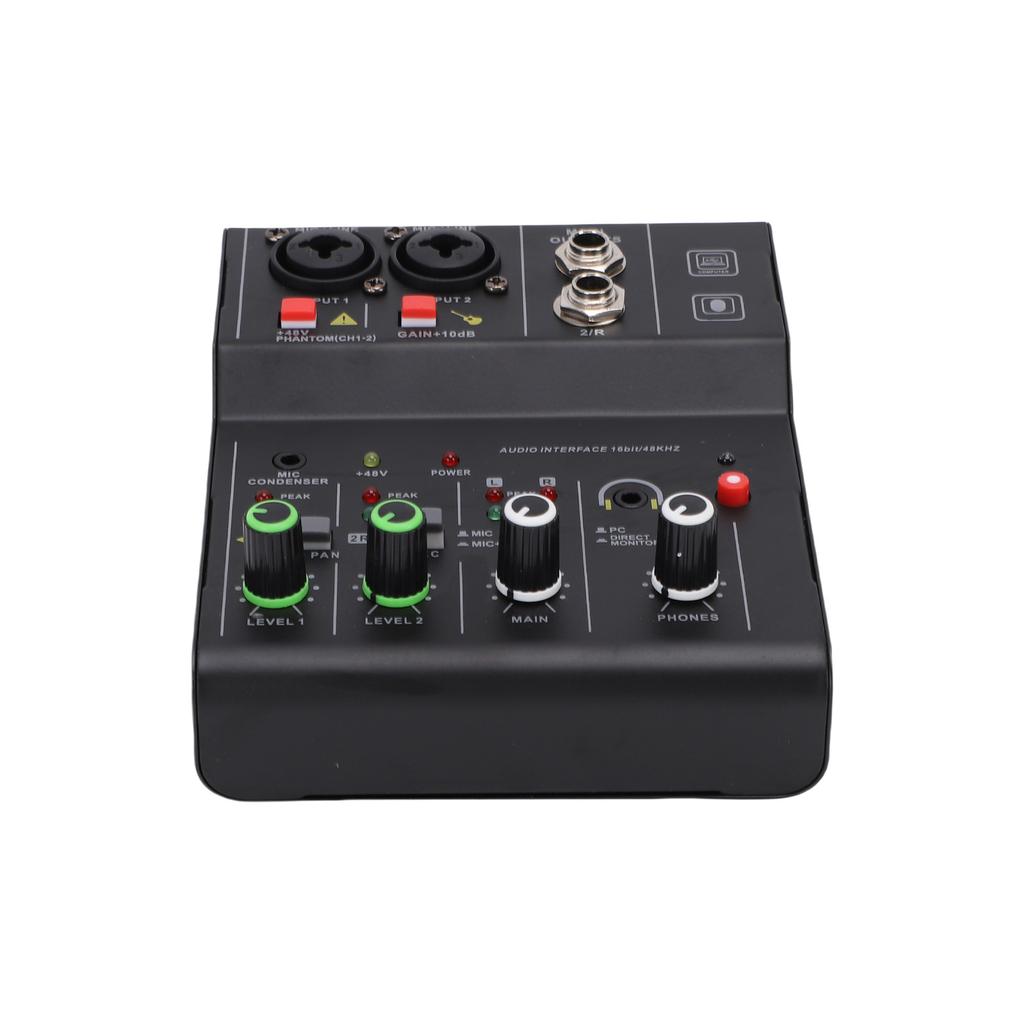 2 Channel Sound Mixer DJ Controller with Multiple Inputs   Power MP3   Output Independent Control Knobs Metal   for Recording Stage Perfor