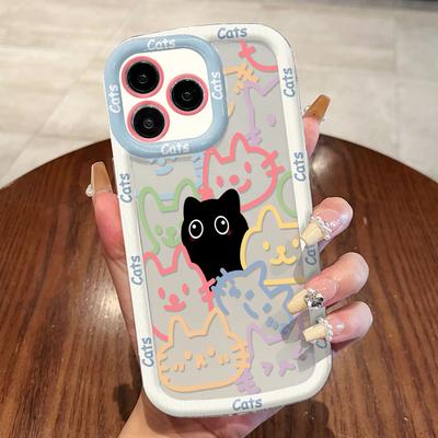 Lustige Katzen Niedliche Handyhülle Für iPhone 11 Hülle iPhone 15 16 Pro 12 13 14 Pro Max XR XS X 7 8 16 Plus SE Weiche Silikonhülle