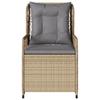 Garden Chair Set 2 Pieces Adjustable Beige Poly Rattan