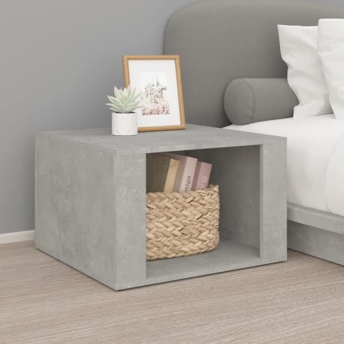 816556 vidaXL Bedside Table Concrete Grey 57x55x36 Cm Engineered Wood