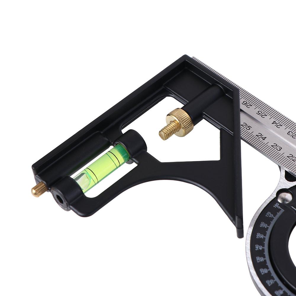 Movable Right Angle Ruler 180 Degree Square Protractor Combination Angle Ruler Measuring Tool
