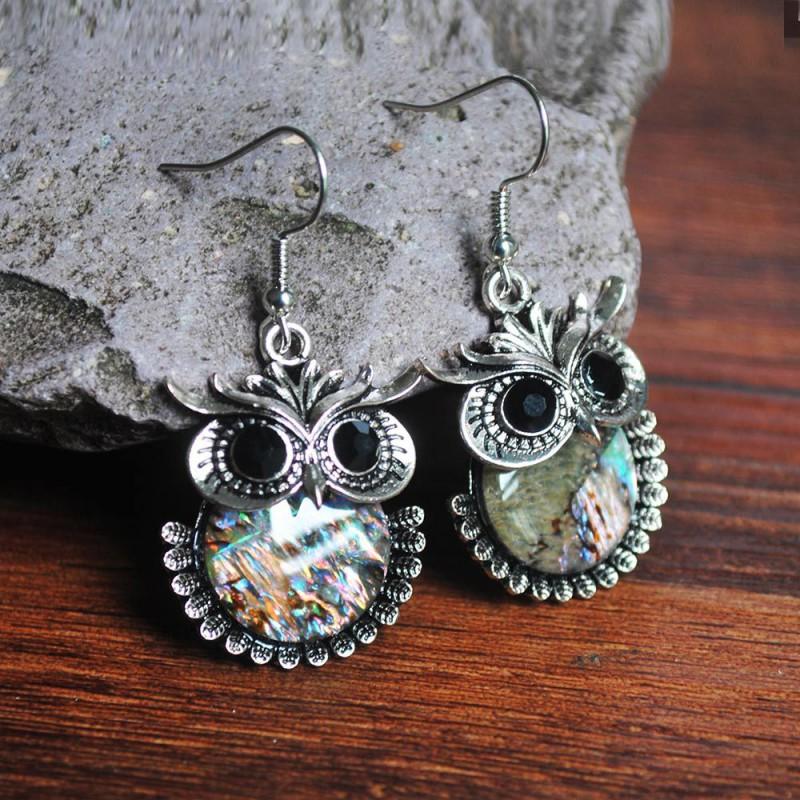 Vintage Style Animal Motif Shell Earrings Women Alloy Studs Boho Chic Ear Jewelry