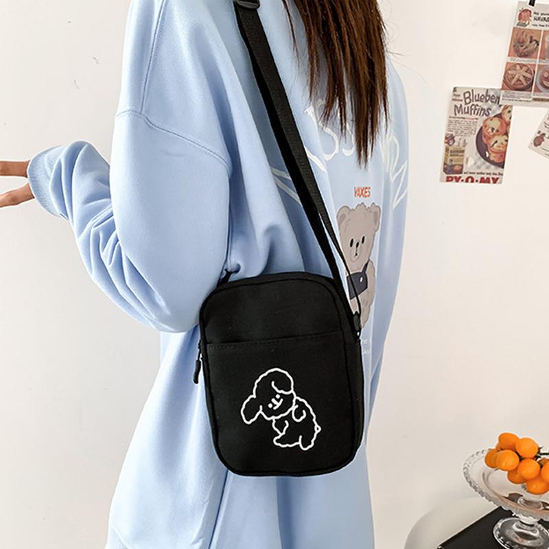 Fashionable Female Cute Crossbody Bag New Versatile Mobile Phone Canvas Bag