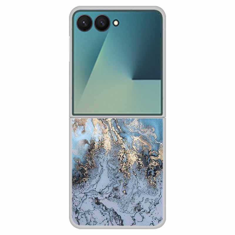 Funda For SAMSUNG Z Flip 7 Cases Marble Clear Hard PC Phone Back Cover for Galaxy Z Flip7 5G Back Cover ZFlip7 Transparent Shell