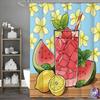 Refreshing Watermelon Lemonade Shower Curtain For A Vibrant Bathroom, Featuring A Colorful Drink With Mint And Yellow