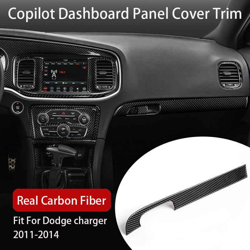 1x REAL Carbon Fiber Storage Box Stripe Sticker Trim For Dodge Charger 2011-2014