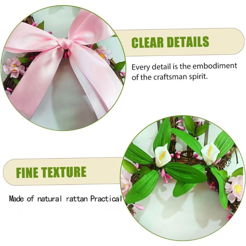 Exquisite Craftsmanship Easter Rabbit Floral Wreath Colorful Easter Rabbit Flower Hoop Perfect for Easter Celebrations