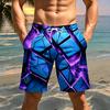 Summer Men Geometric Shape 3D Printed Beach Shorts