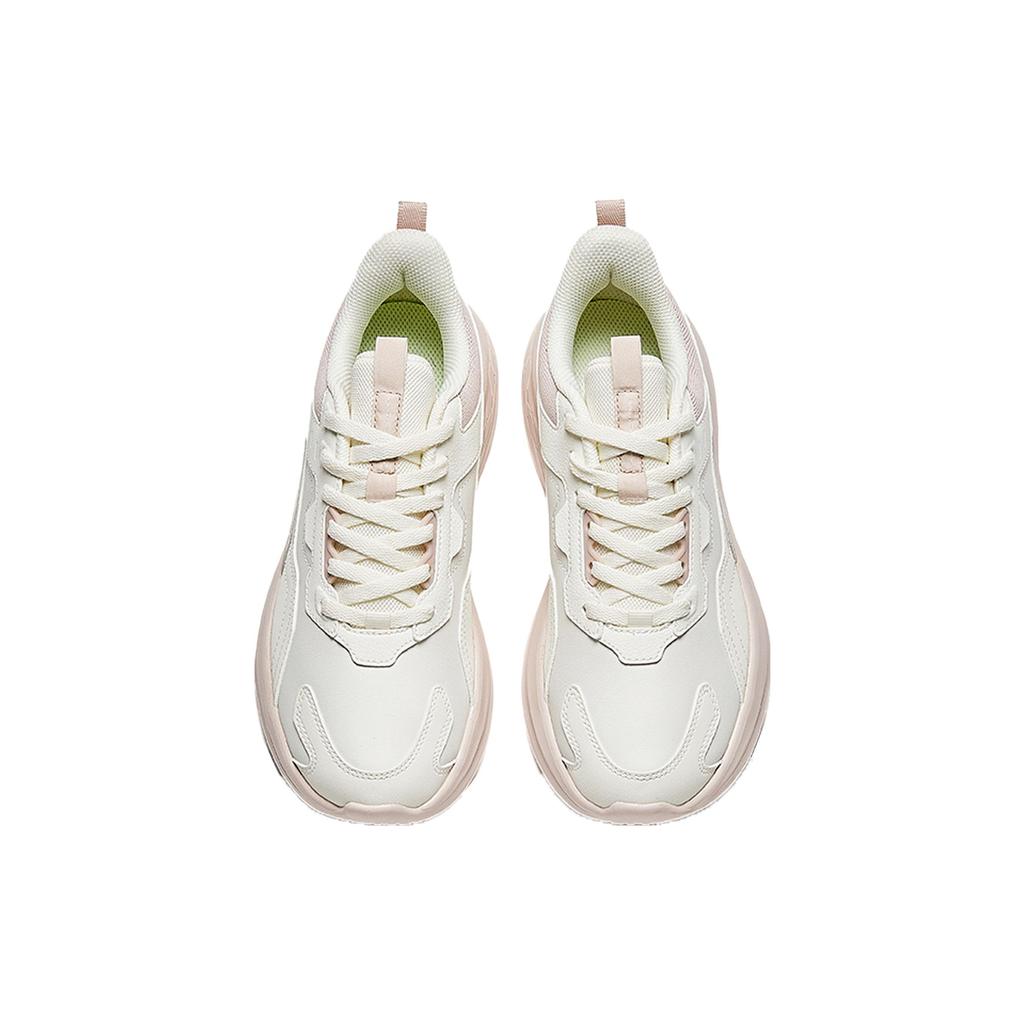 Anta Comfortable Sports Non-Slip Wear-Resistant Low-Top Running Shoes Women sneaker Ivory-White Lotus-Gray 922345579-7