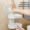 Bathroom Non Perforated Soap Box Suction Cup Wall Mounted Toilet Single and Double Layer Washroom Household Drain Storage Rack