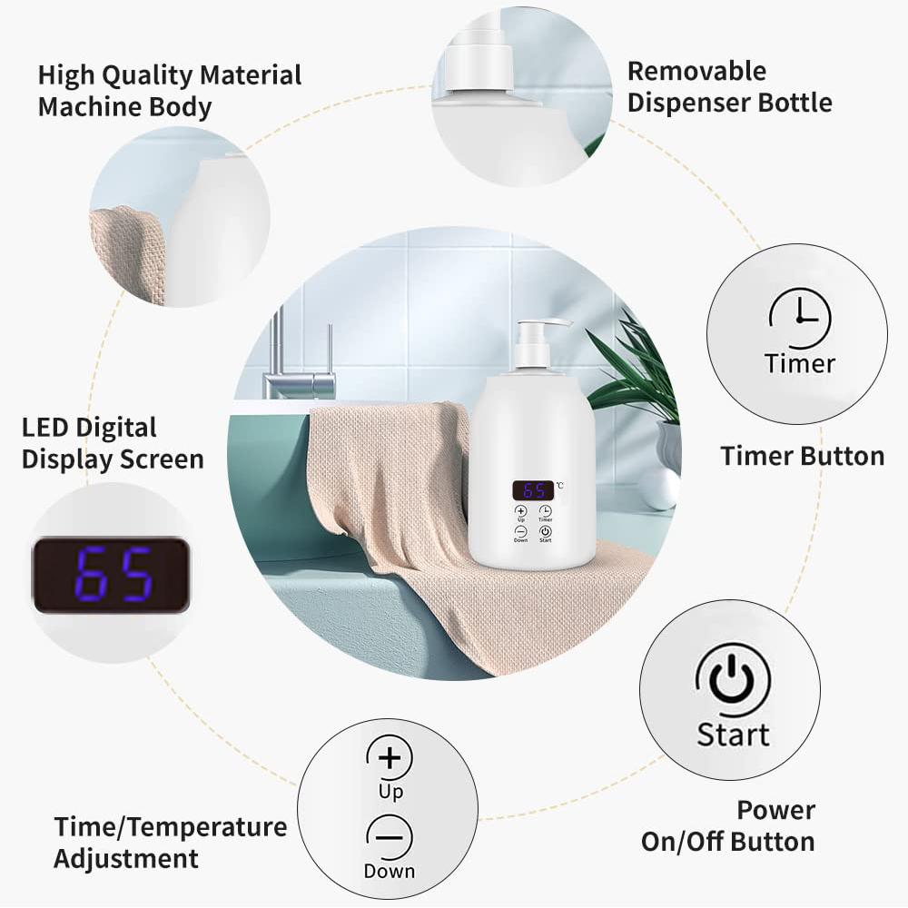 Electric Massage Oil Warmer With 2 Oil Bottle Dispensers For Salons And Spas