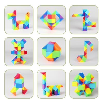 SENGSO Rainbow Magic Ruler 24/36/48/72 PCS Animal Shape Educational Toys Children Puzzle Toys Various Specifications Gameplay Cu