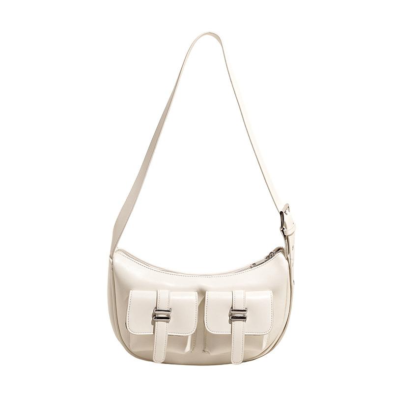 New niche casual crescent bag multi-pocket locomotive bag large capacity shoulder messenger tote bag
