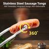 Multipurpose Kitchen Tongs with Long Handle Cooking Tongs Kitchen Sausage Turning Tongs Korean Camping Barbecue Accessories