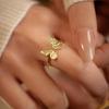 Banyan Tree S925 Silver Butterfly Ring - Forest Series: Feminine, Fairy-inspired, Sweet Fashion with Open Design. Perfect for Index Finger.