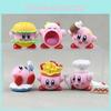 Delightful 6 Style Kirby Food Figurines Pvc Cute Anime Character Car Decor