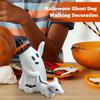 Handmade Halloween Cute Ghost Dog Ornament Resin Ghost Walking Dog Sculpture  Holiday Gift