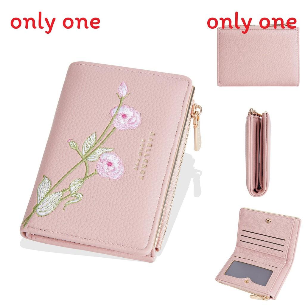 Ladies Wallet With Stitching Embroidery Pu Fabric Multiple Card Slots And Antitheft Design