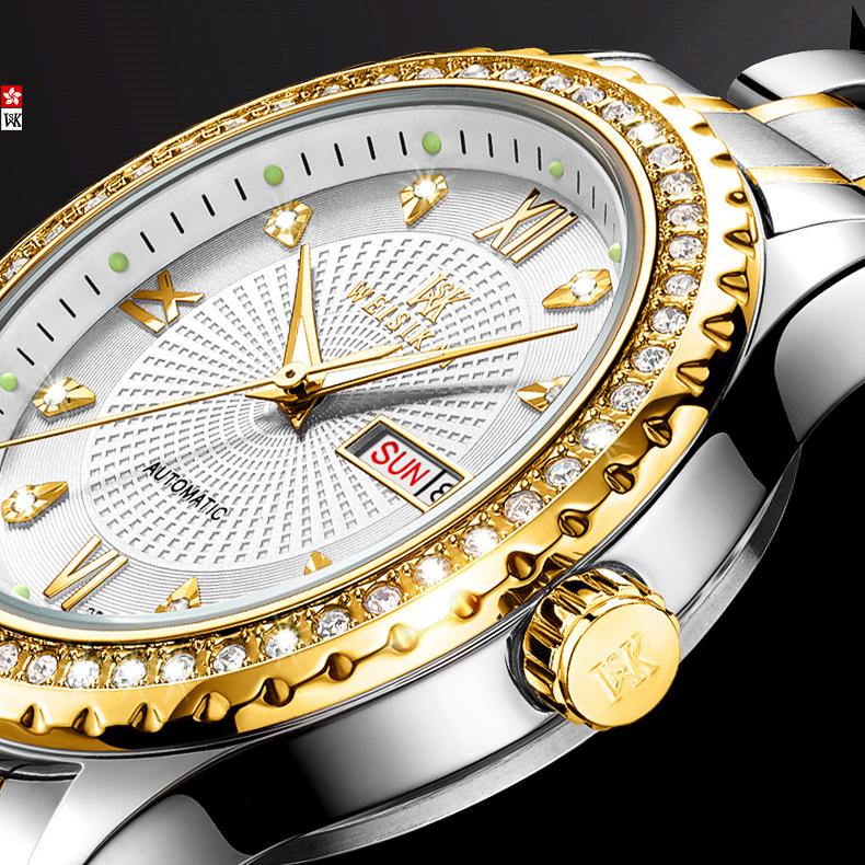 WEISIKAI 286B Männer Uhren Neue TOP Marke Luxus herren Uhr Mit Box Wasserdicht Leucht Kalender Automatische männer Mechanische Uhren