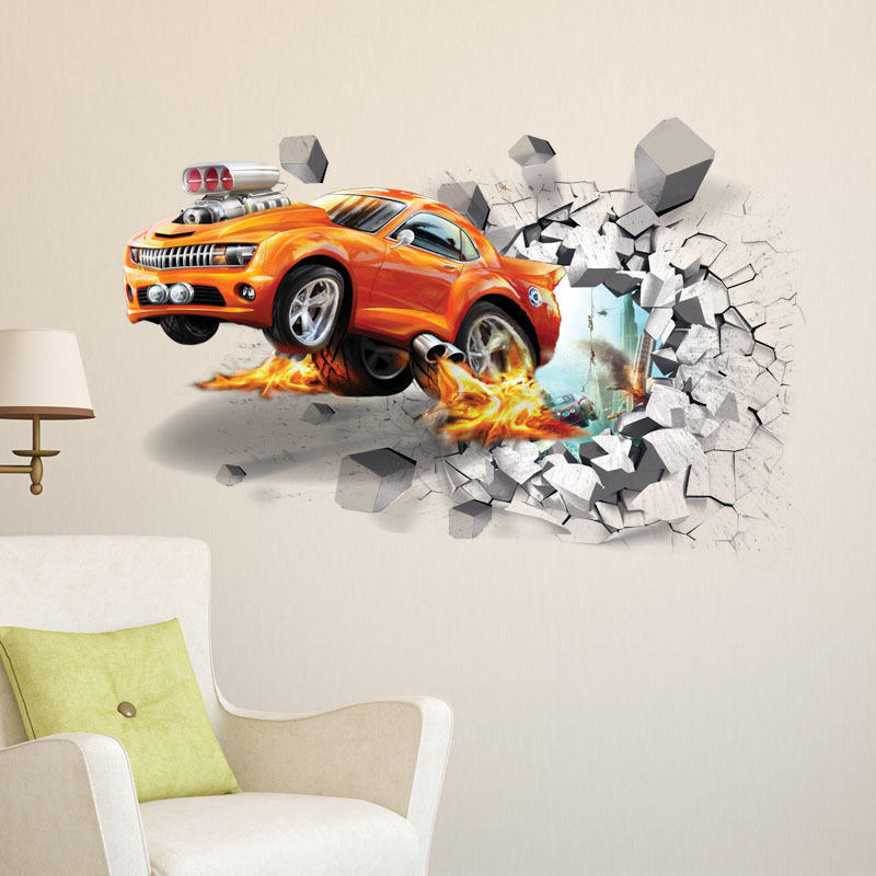 Retro Car Decal Old Car Art Mechanism Mural Transport Wall Sticker Office Vinyl Gift 3D Prints Home Decoration Vintage Car Boy Room Décor