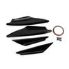 Bruce & Shark 4pcs Universal Car Front Bumper Fin Body Splitter Spoiler Canard Lip Splitter Fin Anti-Scratch Extension Universal Gloss Black