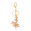 Keychain Pendant 3D Electroplated Mermaid Design Sparkling Rhinestones Inlaid Key Chain with Lobster Clasp Key Ring Bags Accessories