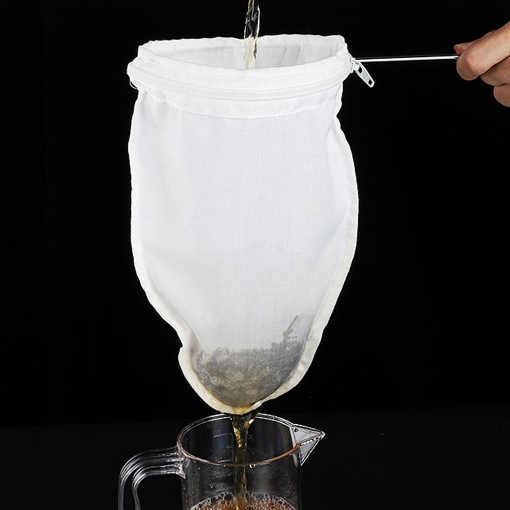 Zipper Closure Reusable Coffee Filter Cotton Fabric Cotton Filter Sock For Milk Tea