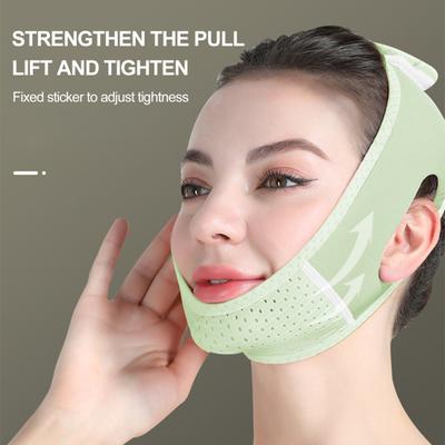 Women Chin Fastener Tape Strap with Adjustable Soft Breathable Double Chin Reducer Beauty Face Sculpting Bandage
