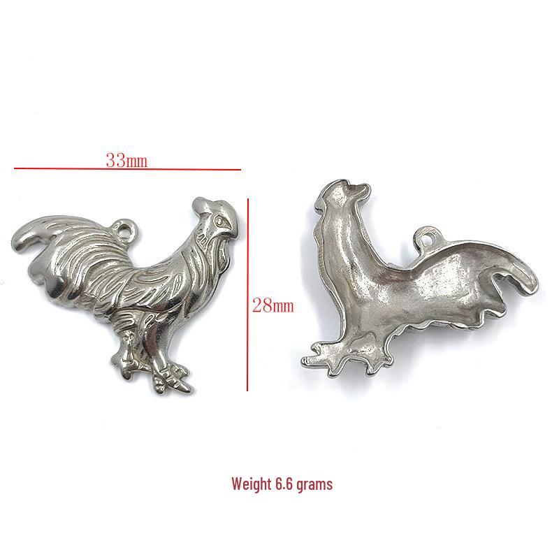 Stainless Steel Rooster Zodiac Pendant Necklace, Gold Plated, Titanium Steel DIY Jewelry Accessories