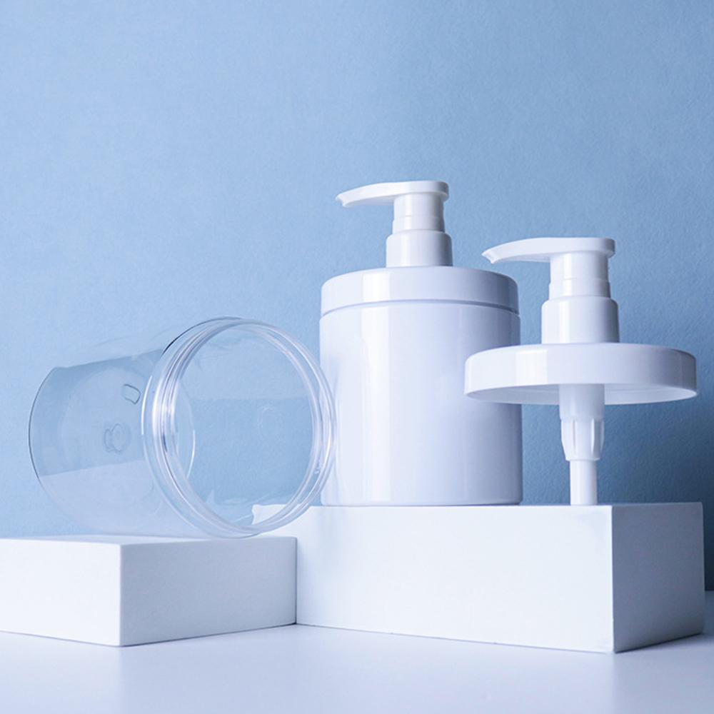 Clear Pump Bottle Dispenser Wide Mouth Shower Bottles  for Shampoo Conditioner Lotion