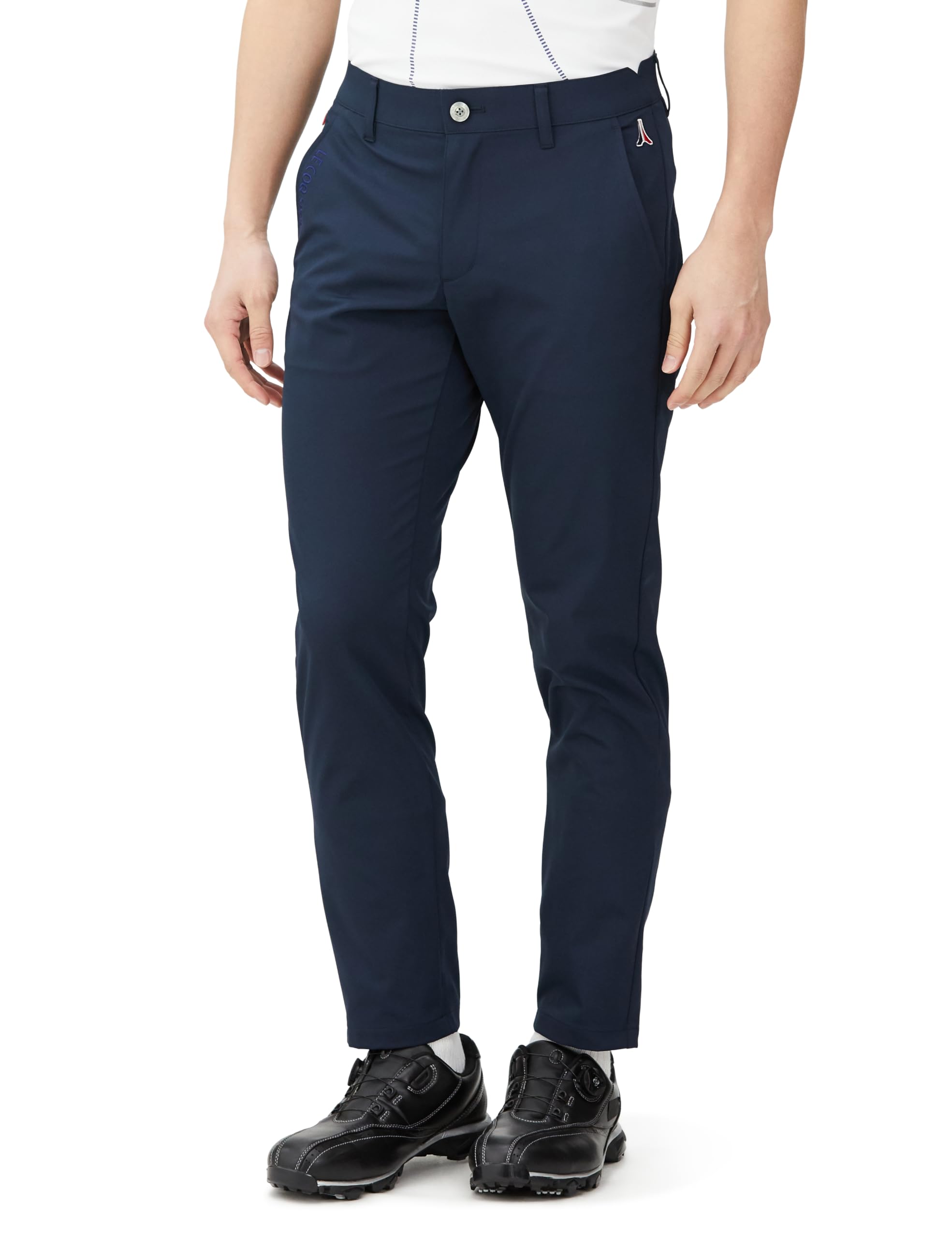 

Брюки-слаксы Coq Sportif Длинные эластичные спортивные брюки NV00 [Le Golf] Брюки длиной до четверти [Stretch forcer], трикотажные, зауженные, на талии, впитывающие пот,