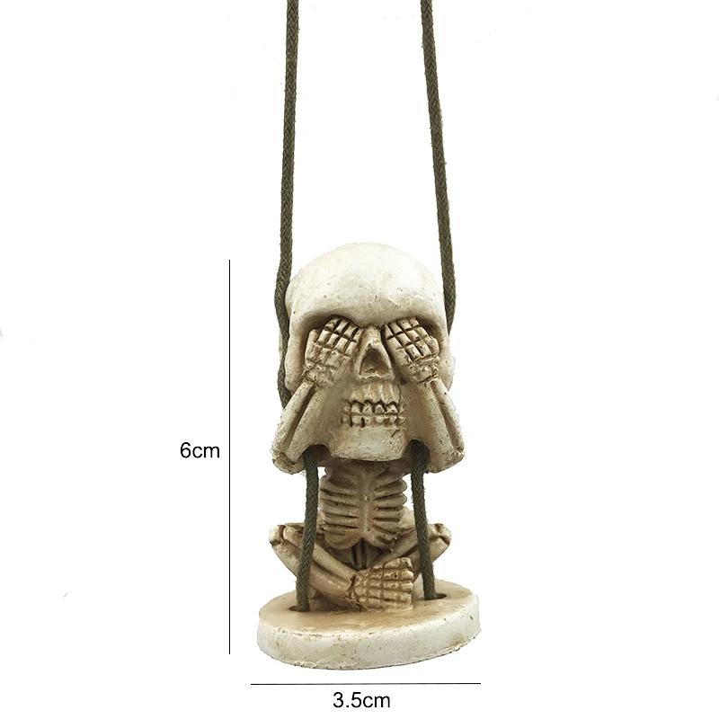 

Забавный скелет-качели-призрак, украшение интерьера автомобиля, скелет из смолы, авто зеркало заднего вида, подвеска для автомобильных аксессуаров, интерьер