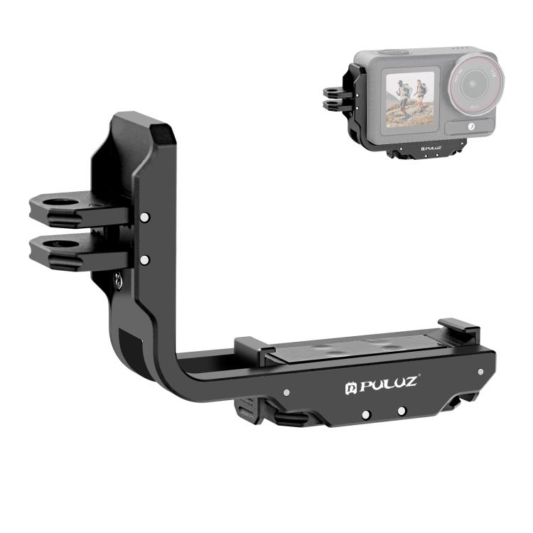 For DJI Osmo Action 5 Pro / 4 PULUZ Vertical Horizontal Shooting Quick Release Metal Magnetic L Bracket (Black) чёрный