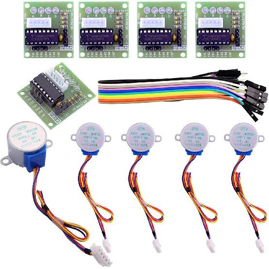 ELEGOO 5 Sets 28BYJ-48 ULN2003 5V Stepper Motor + ULN2003 Driver Board Compatible with Arduino