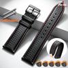 Correas de Fibra de Carbono de 20 mm y 22 mm para Rolex para Seiko Correa de Cuero de Repuesto Pulsera Negra Pulsera de Costura de Liberación Rápida