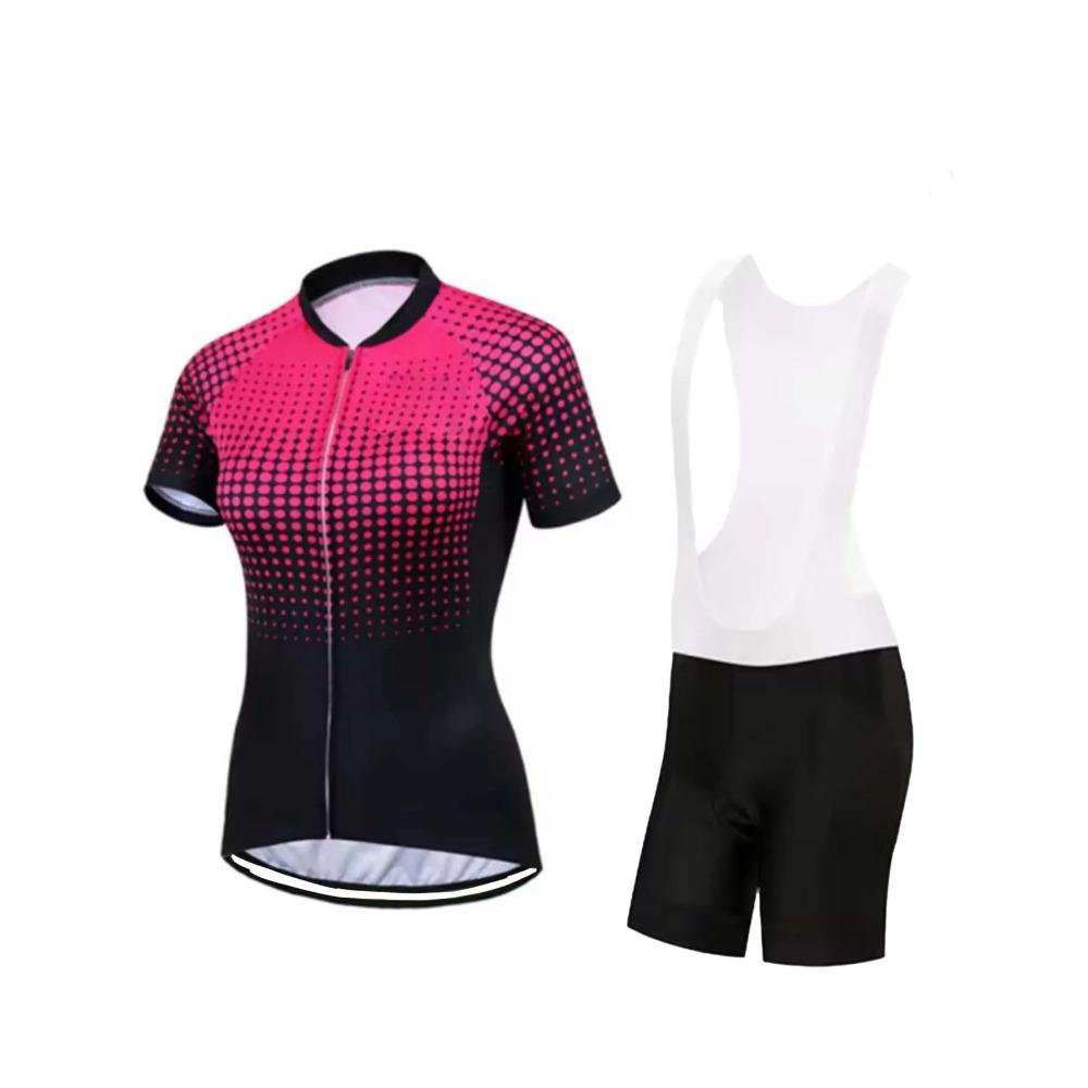 Cycling Jersey Shorts Set for Women, Full Zip Crewneck Short Sleeve Breathable Quick Dry Lightweight
