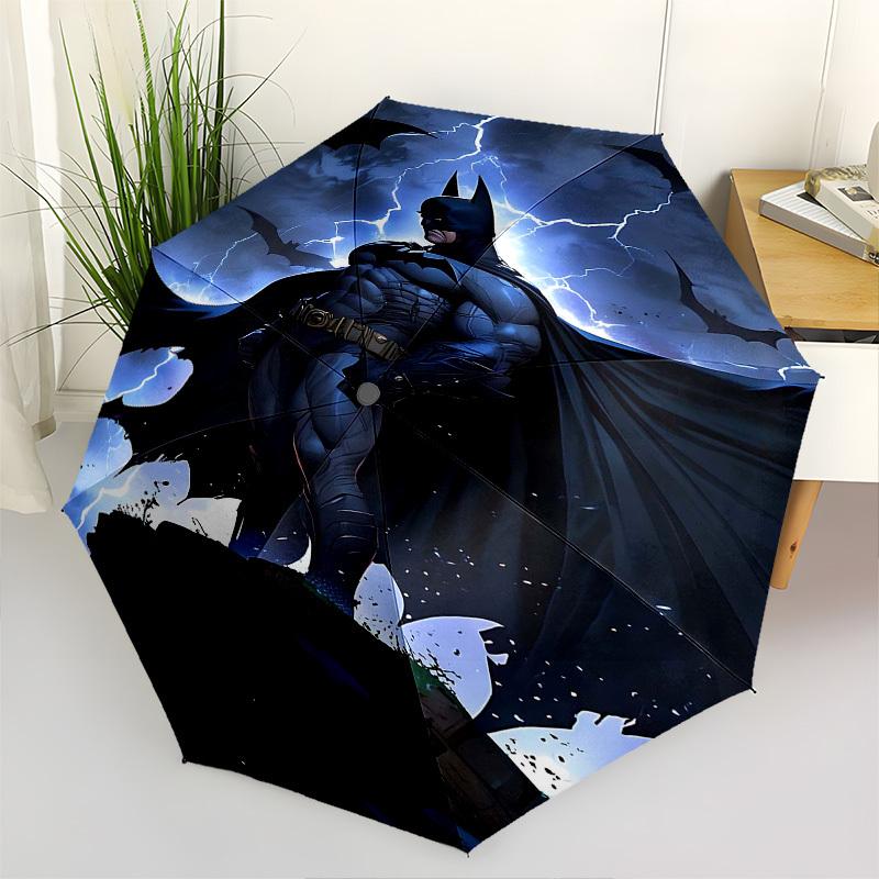1pc Batman, Storm Automatic Folding Umbrella - Compact 8-Rib Design, Durable Plastic & Iron1383L