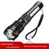Cross-Border Aluminum Alloy High-Intensity Flashlight with Telescopic Zoom and Long Battery Life - LED Outdoor Long-Range Work and Warning Light