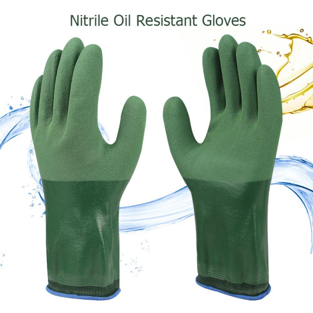 Full Palm Nitrile Gloves Thickened Chemical Proof Gloves Reusable Oil Resistant Gloves  Industrial