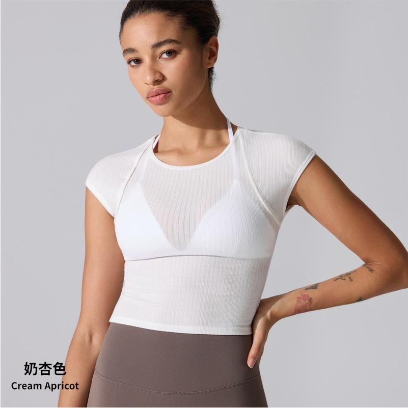 Breathable Slim Fitness Blouse Sports Short Sleeve T-Shirt Yoga Clothing Top Vest Running Training Bodhi La
