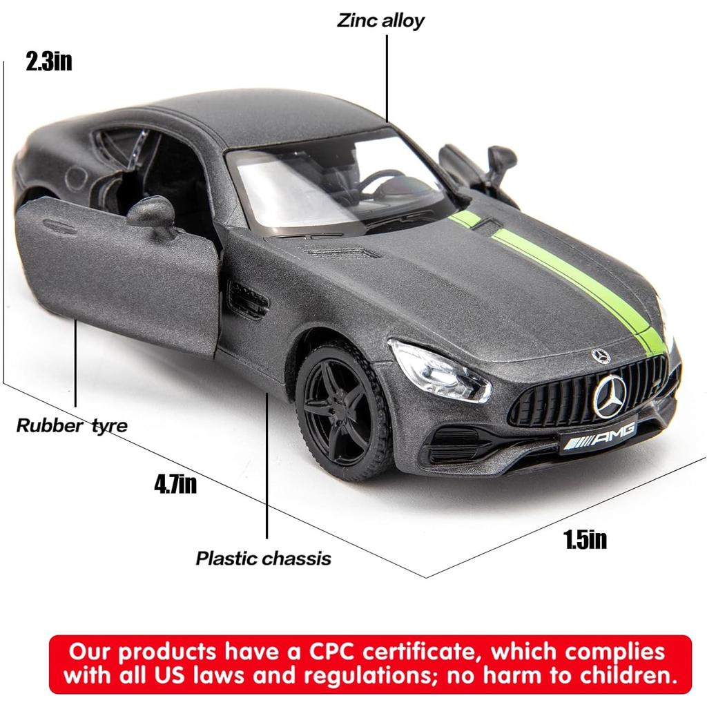 1/36 Scale Benz AMG GTR Car Model, Zinc Alloy Die-Cast Pull Back Vehicles Kid Toys for Boy Girl Gift