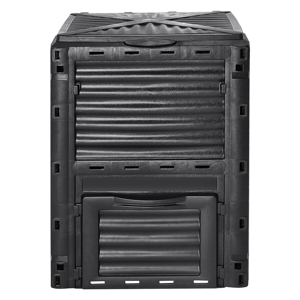 Garden Compost Bin 80 Gal, BPA Free Composter, Large Capacity Outdoor Composting Bin with Top Lid and Bottom Door, Easy Assembling, Lightweight, Fast