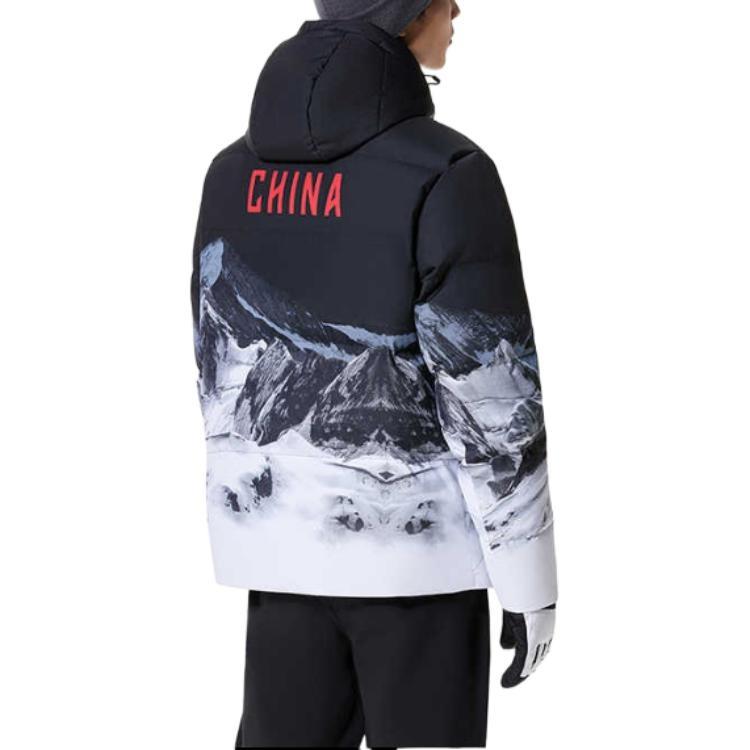ANTA Down Jackets Men's Snowflake White/All Over Print Hooded Moderate Other 152347945-1