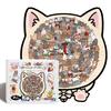 Cat Puzzle Toy Wooden Special-Shaped Puzzle Model Decompression Puzzle Handmade Puzzle